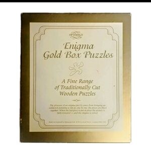 Vtg Optimago Enigma Gold Box Wooden Jigsaw Puzzle Flowers for My Lady 252 Pcs